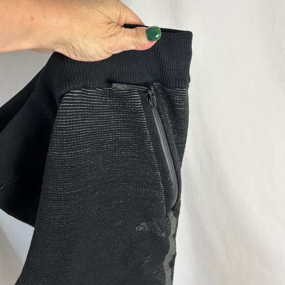 Adidas ZNE Pulse Knit Joggers Black Gray Drawstring Pants Men's Large - Picture 5 of 7
